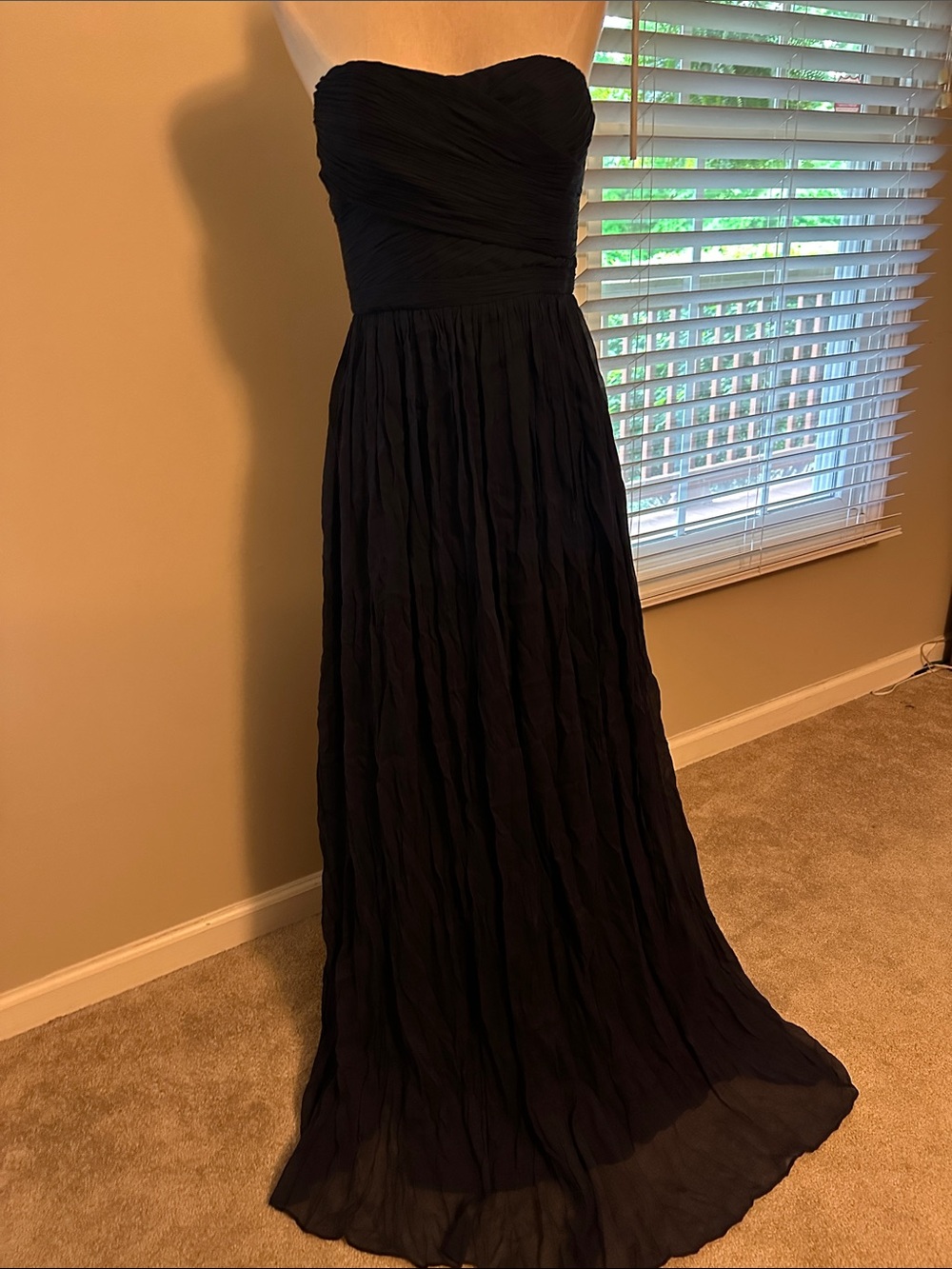 Strapless Navy  Maxi Dress - Elegant Evening Gown